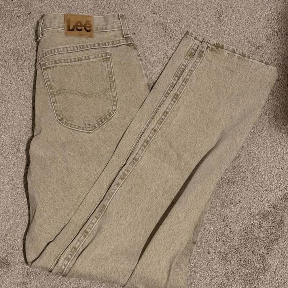 Vintage Lee Tan Denim Jeans Straight Leg 32x34